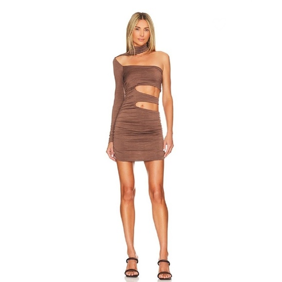 Superdown Minka Cut Out Mini Dress in Brown‎ Size Small - Picture 1 of 7